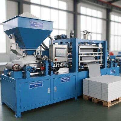 連続運転と安定したボード生産を目的とした、パーライト原料投入可能な青色全自動MGOボード製造機